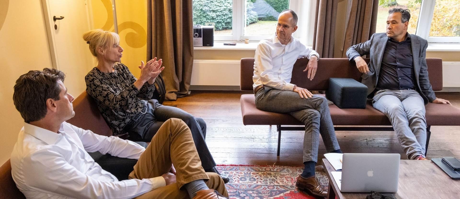 Van links naar rechts: Wim ter Mate, Jantien Martin, Paul Hilhorst en Erik Koenders